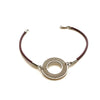 Filigree Circle and Leather Bracelet
