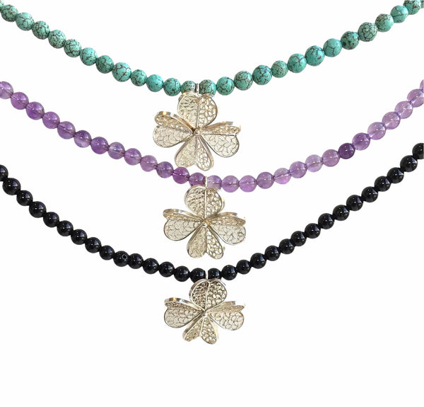 Filigree Clover Necklace - AG Agora Jewellery London