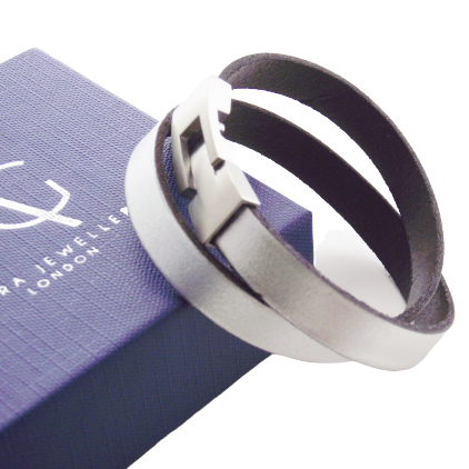 Liberty Leather Bracelet - Silver - AG Agora Jewellery London
