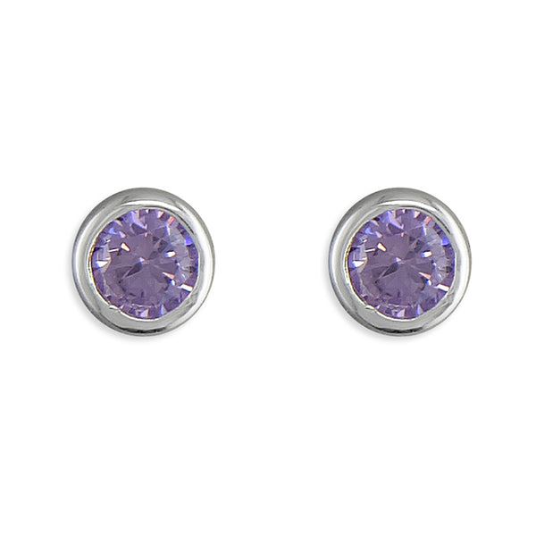Sterling Silver and Cubic Zirconia Stud Earrings