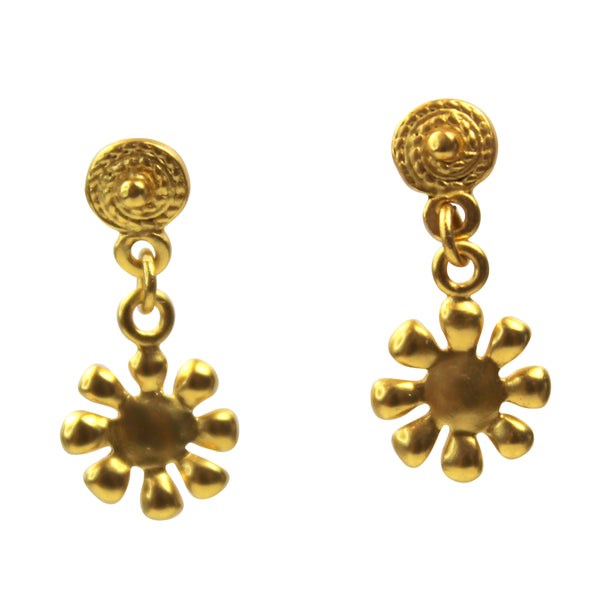 Small Sun Gold Earrings