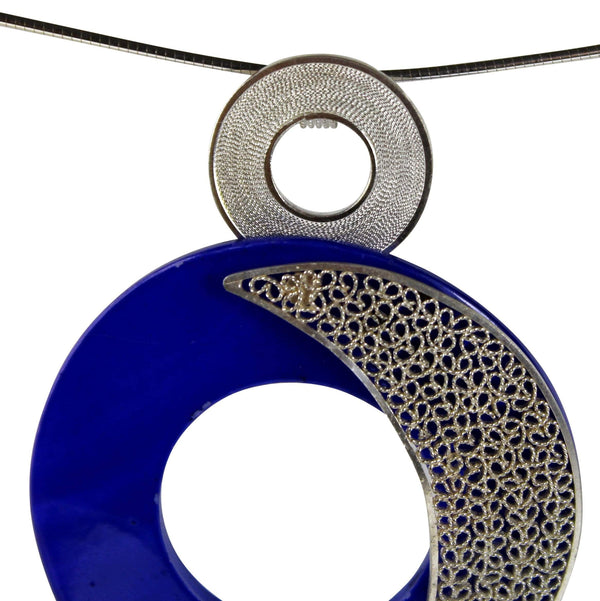 Blue Pearl Pendant - Agora Jewellery London