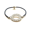 Filigree Circle and Leather Bracelet