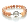 Tree of life and Light Brown Agate Bracelet