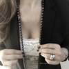 Pearl Lariat Silver Filigree Necklace