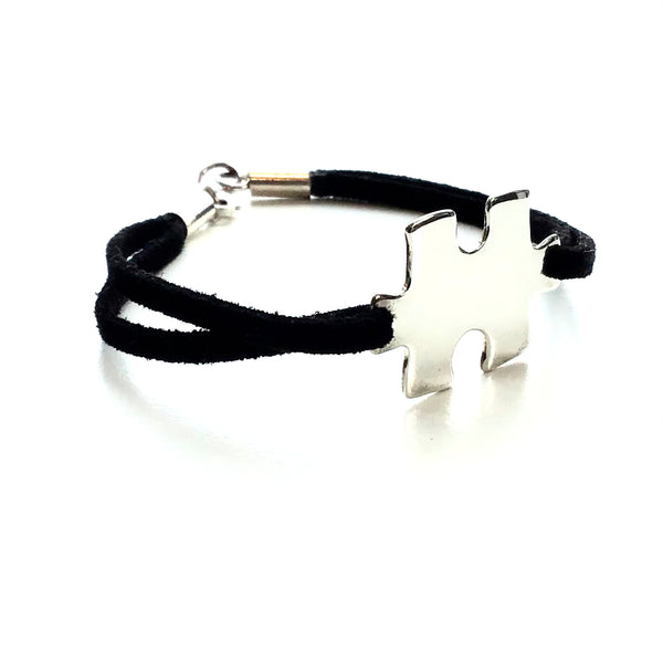 Puzzle and Suede Bracelet