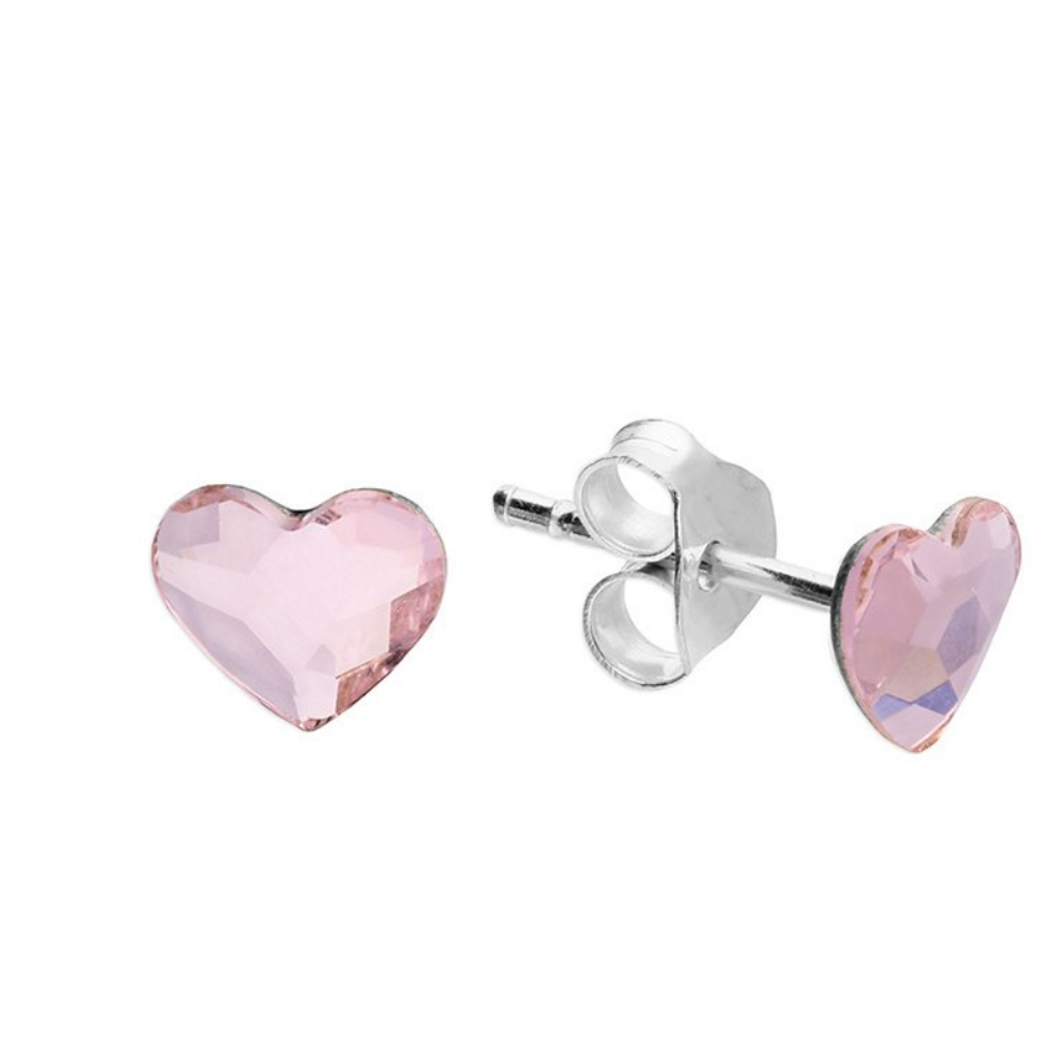 Sterling Silver and Swarovski Heart Earrings