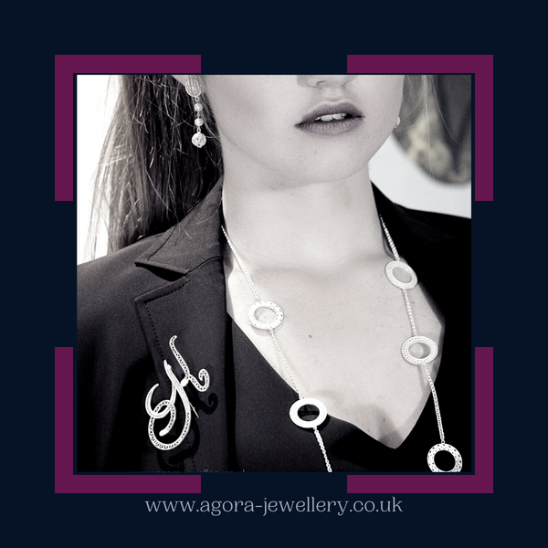 Filigree Letter Brooch - K - AG Agora Jewellery London