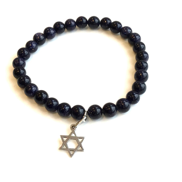 Star of David and Blue Moonstone Bracelet