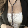 Pearl Lariat Silver Filigree Necklace