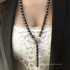 Pearl Lariat Silver Filigree Necklace