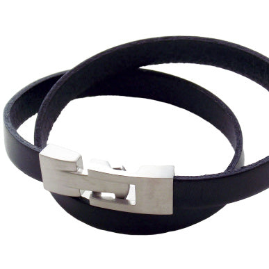 Liberty Leather Bracelet - Navy Blue - AG Agora Jewellery London