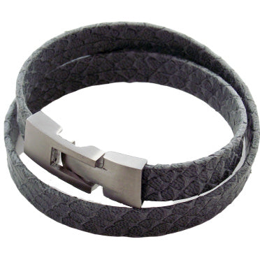 Liberty Leather Bracelet - Grey - AG Agora Jewellery London