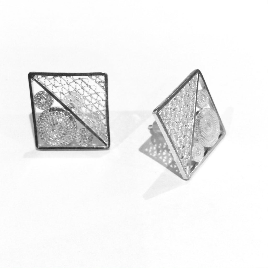 Filigree Square Earrings