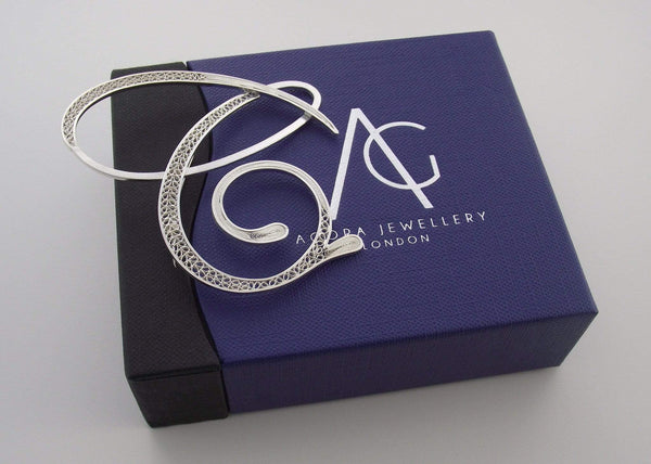 Filigree Letter Brooch - C - AG Agora Jewellery London