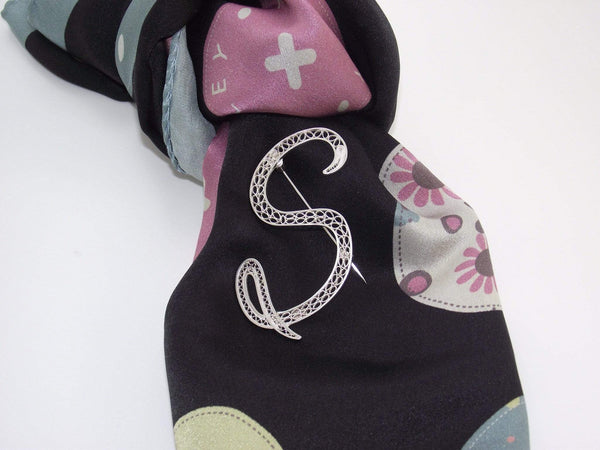 Filigree Letter Brooch - S - AG Agora Jewellery London
