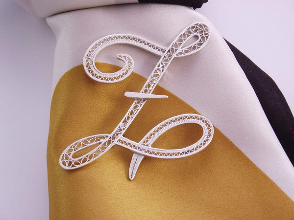 Filigree Letter Brooch - Z - AG Agora Jewellery London