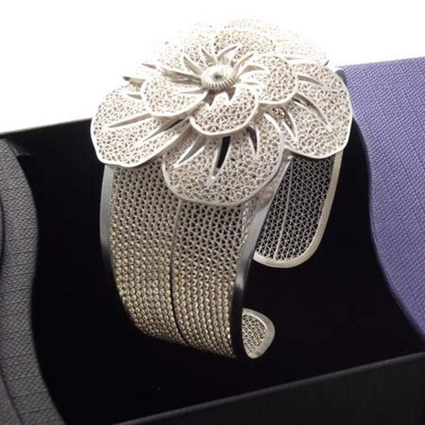 Filigree Dahlia Cuff - AG Agora Jewellery London