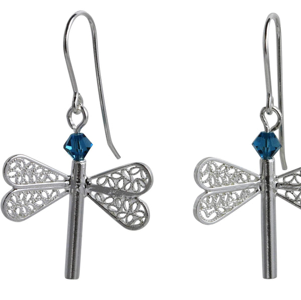 Dragonfly Swarovski  Earrings - AG Agora Jewellery London