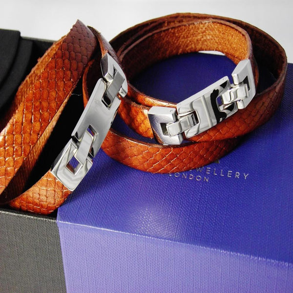 Liberty Leather Bracelet - Camel - AG Agora Jewellery London