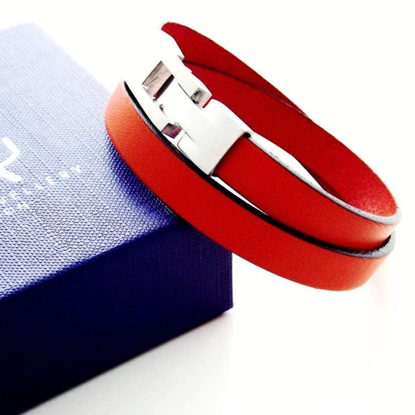 Liberty Leather Bracelet - Orange - AG Agora Jewellery London