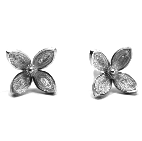 Filigree Clover Studs Earrings - Agora Jewellery London