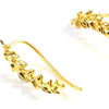 Gold Olive Leaf Earlobe Earrings - Agora Jewellery London