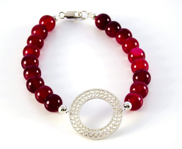 Filigree Red Jade Bracelet - AG Agora Jewellery London