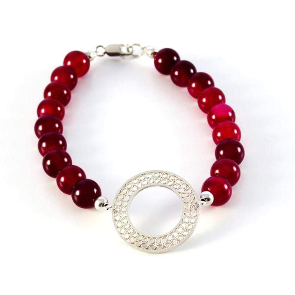 Filigree Red Jade Bracelet - AG Agora Jewellery London
