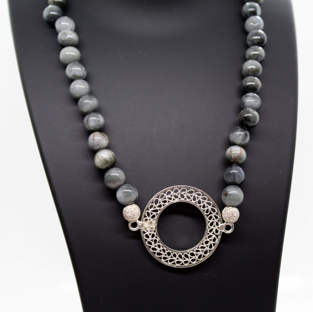 Grey Agate Necklace - AG Agora Jewellery London