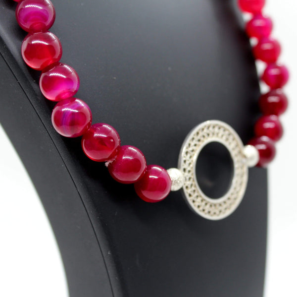 Fuchsia Agate Necklace - AG Agora Jewellery London