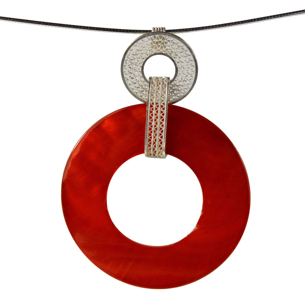 Orange Pearl Pendant - Agora Jewellery London