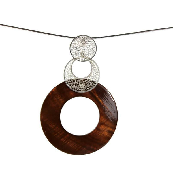 Brown Pearl Pendant - Agora Jewellery London