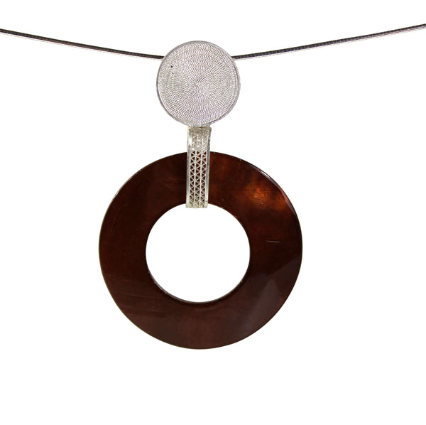 Brown Pearl Pendant - Agora Jewellery London