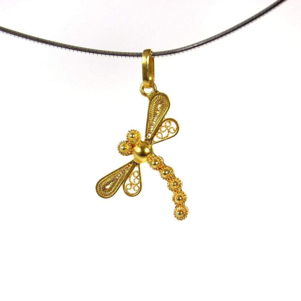 Gold Dragonfly Pendant - AG Agora Jewellery London