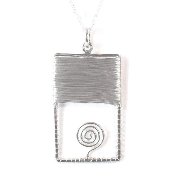 Rectangle Spiral Pendant - AG Agora Jewellery London
