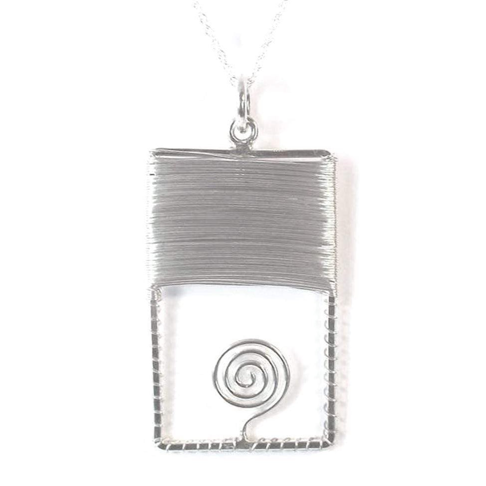 Rectangle Spiral Pendant - AG Agora Jewellery London