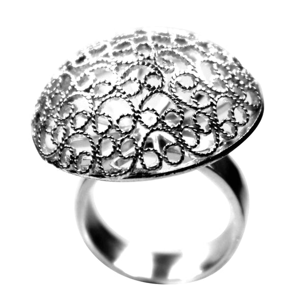 Filigree Half Moon Ring - Agora Jewellery London