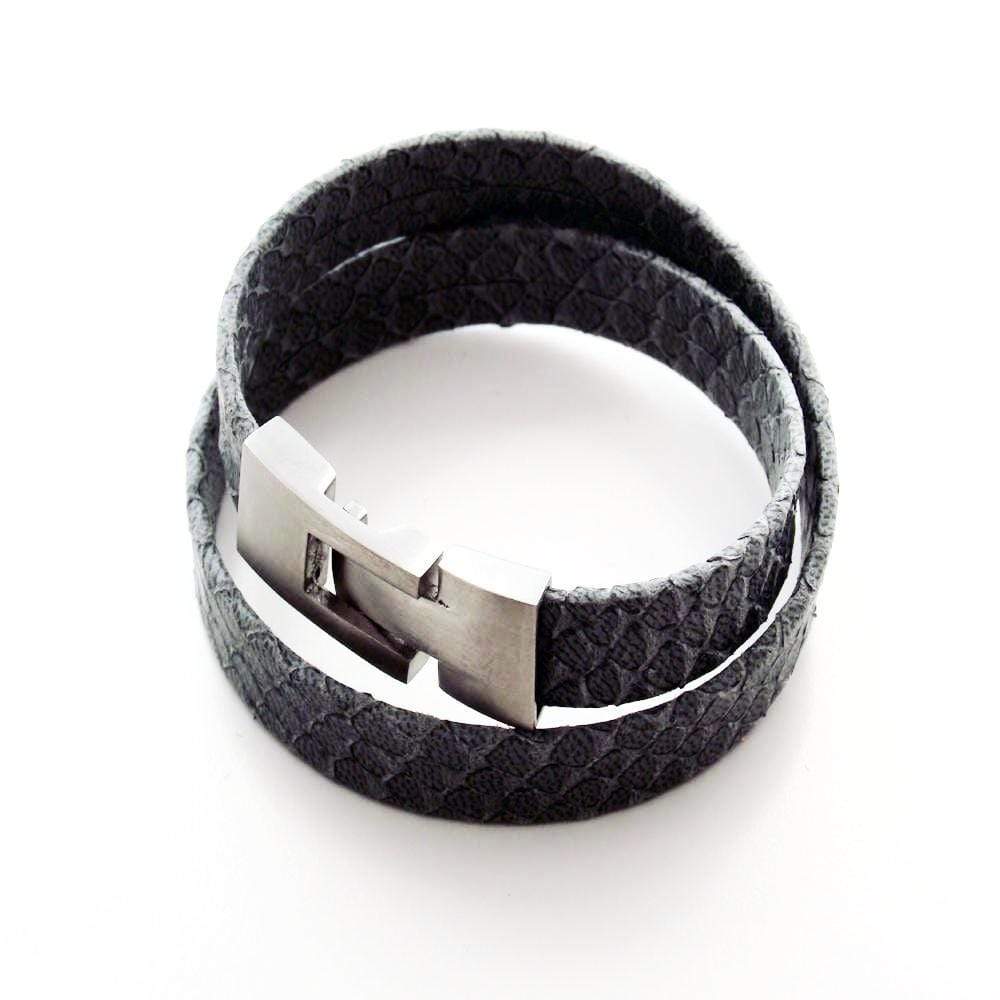 Liberty Leather Bracelet - Grey - AG Agora Jewellery London