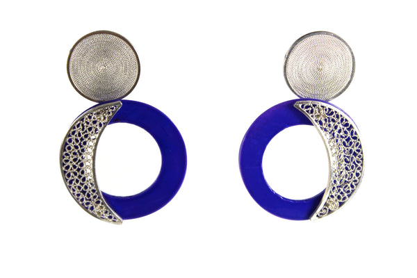 Blue Pearl Earrings - Agora Jewellery London