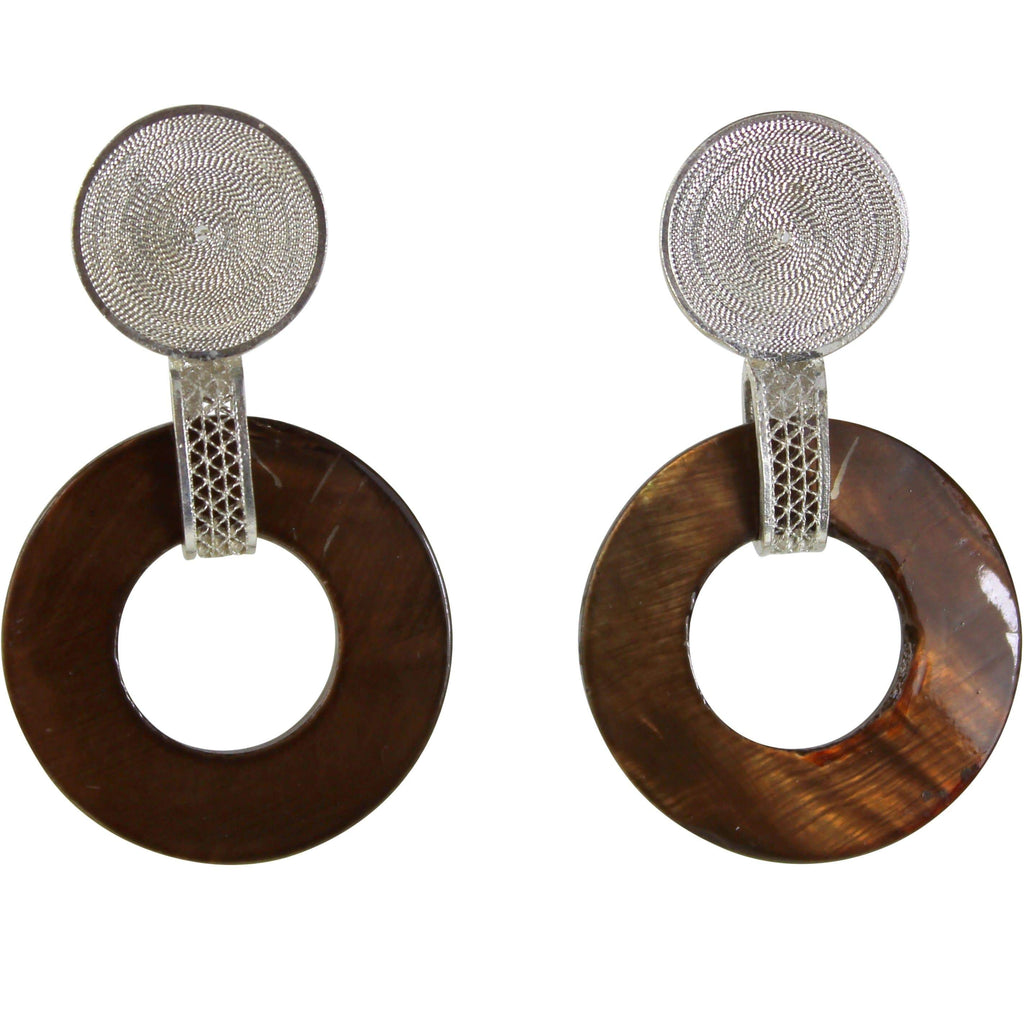Brown Pearl Earrings - Agora Jewellery London
