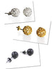 Filigree Snowflake Gold, Silver and Oxidise Studs Earrings - AG Agora Jewellery London