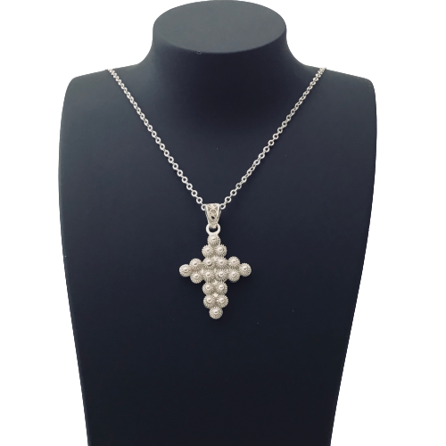 Filigree Cross Pendant Necklace - Agora Jewellery London