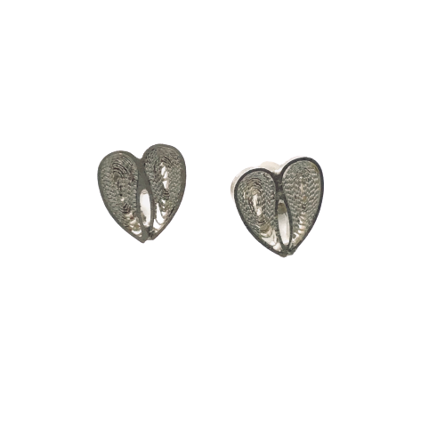 Small Filigree Heart Earrings - Agora Jewellery London
