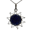 Sterling Silver Blue Sun Pendant - Agora Jewellery London