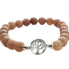 Tree of life and Light Brown Agate Bracelet