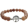 Tree of life and Light Brown Agate Bracelet