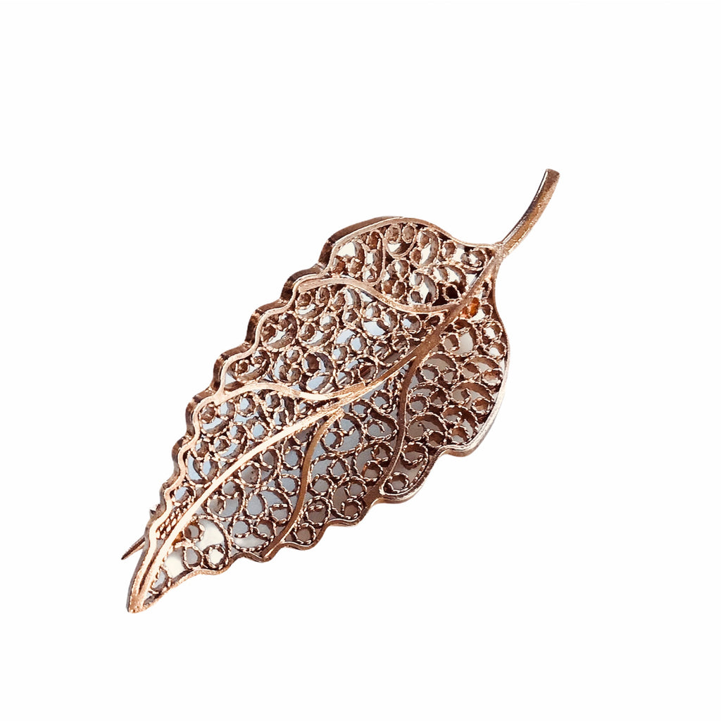 Rose Gold Leaf Brooch